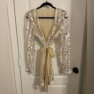 Sequin wrap dress